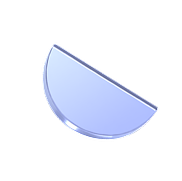 Half a blue circle.