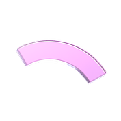 Pink shape in form of rainbow.