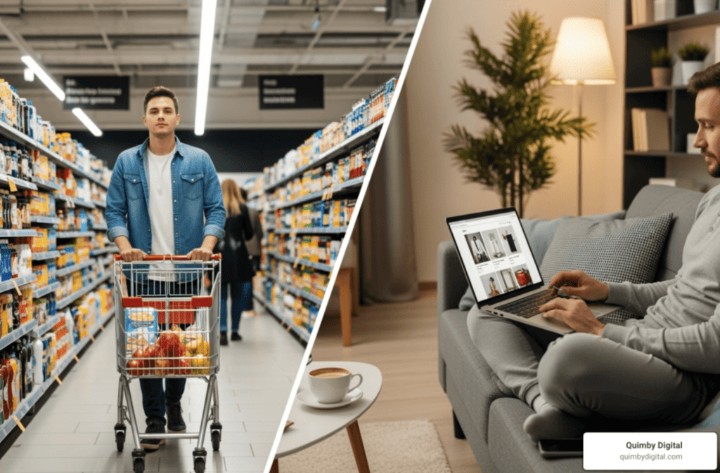 difference between online and real life shopping