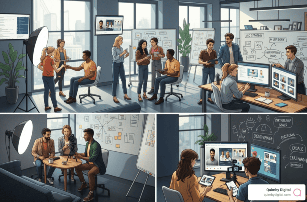 drawing of people in an office