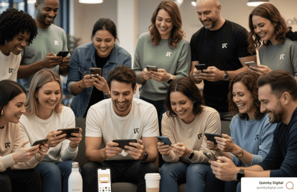group of peoples on their phone