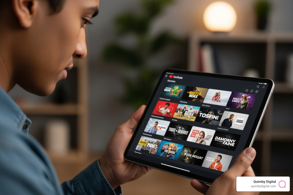 iPad showing YouTube