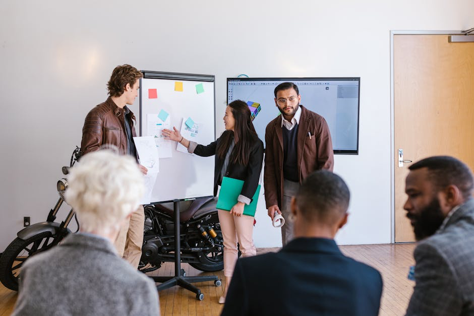 conversation professional on a whiteboard 
