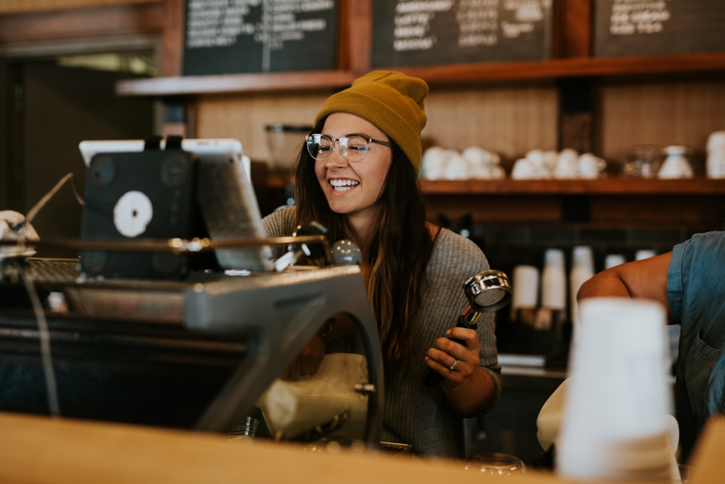 detailed customer persona - Content strategy development barista making coffee