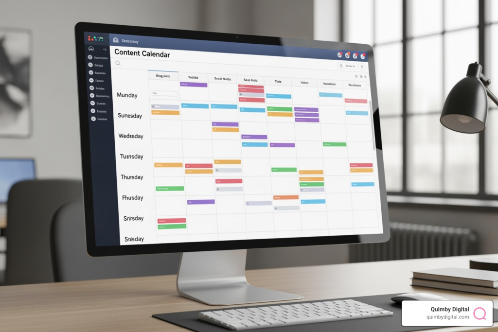 content calendar in a tool like Asana - Content strategy development calendrier with content