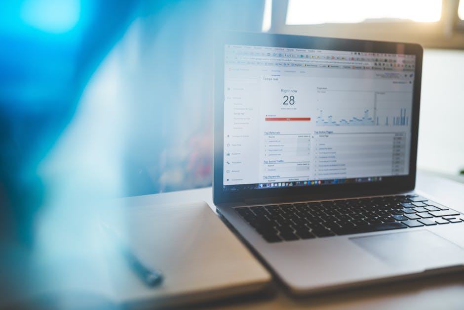 Analytics dashboard displaying brand metrics like share of voice and engagement - digital brand building blurry photo and graphics