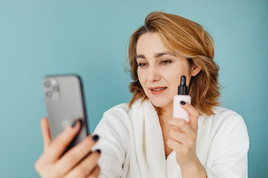woman looking at her phone