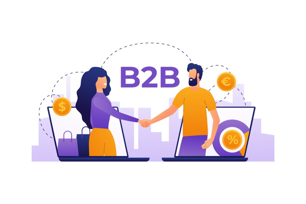 B2B business shaking hands
