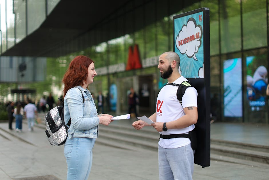 people talking on the street