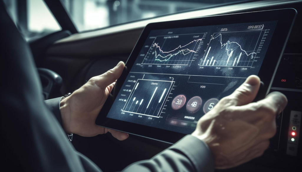 iPad with graphs