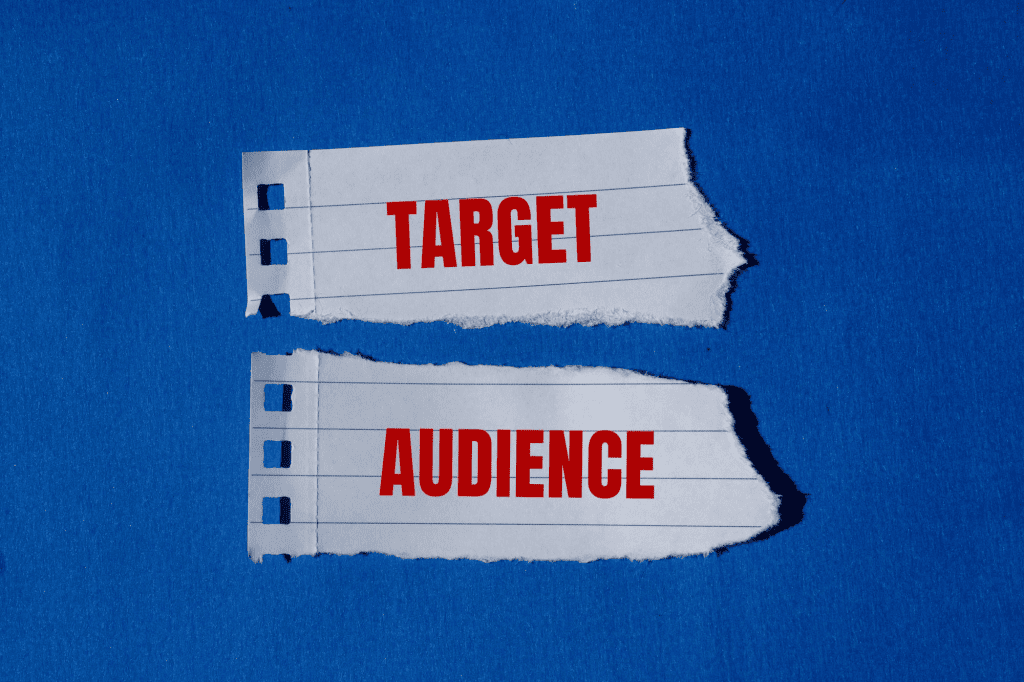 target audien tag on blue background