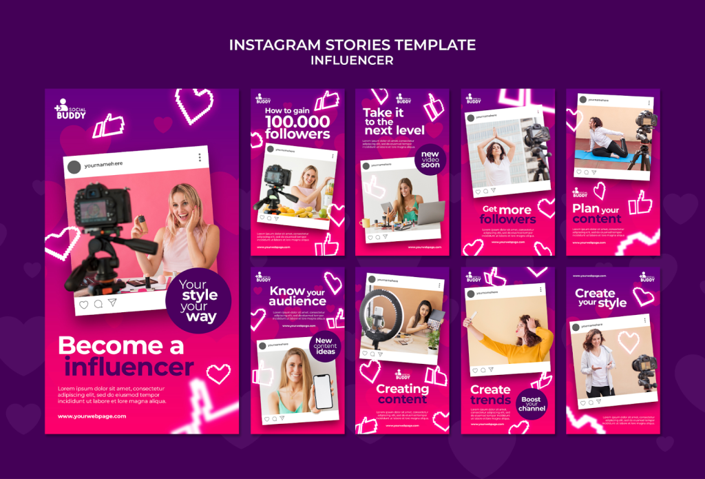 multiple instagram stories template influencer