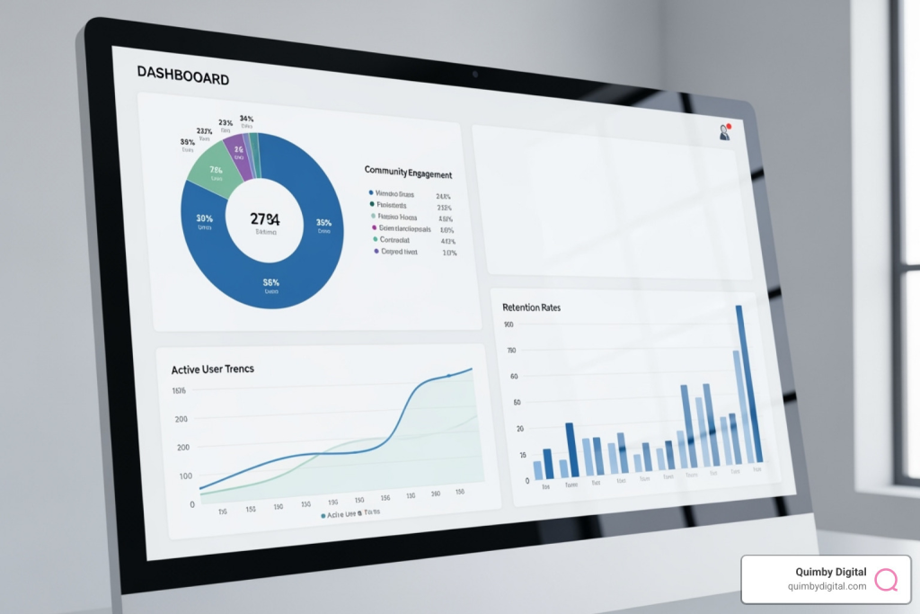 Data dashboard with engagement metrics