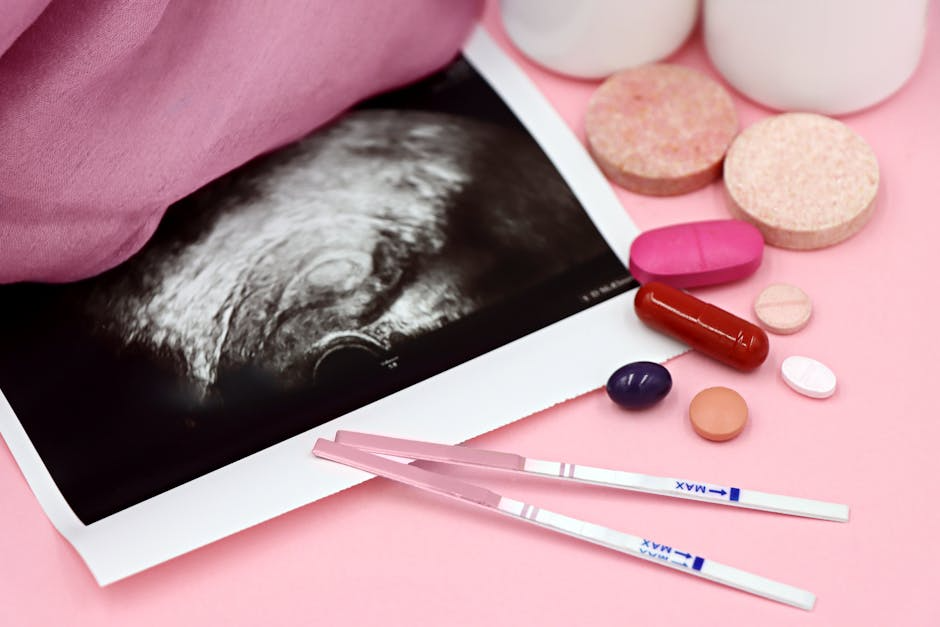 echograph on a pink background