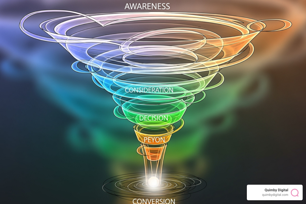 Marketing funnel illustrating customer journey
