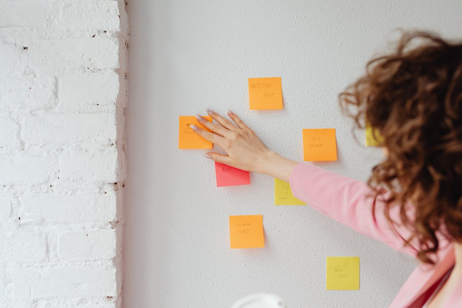 wall with sticky note