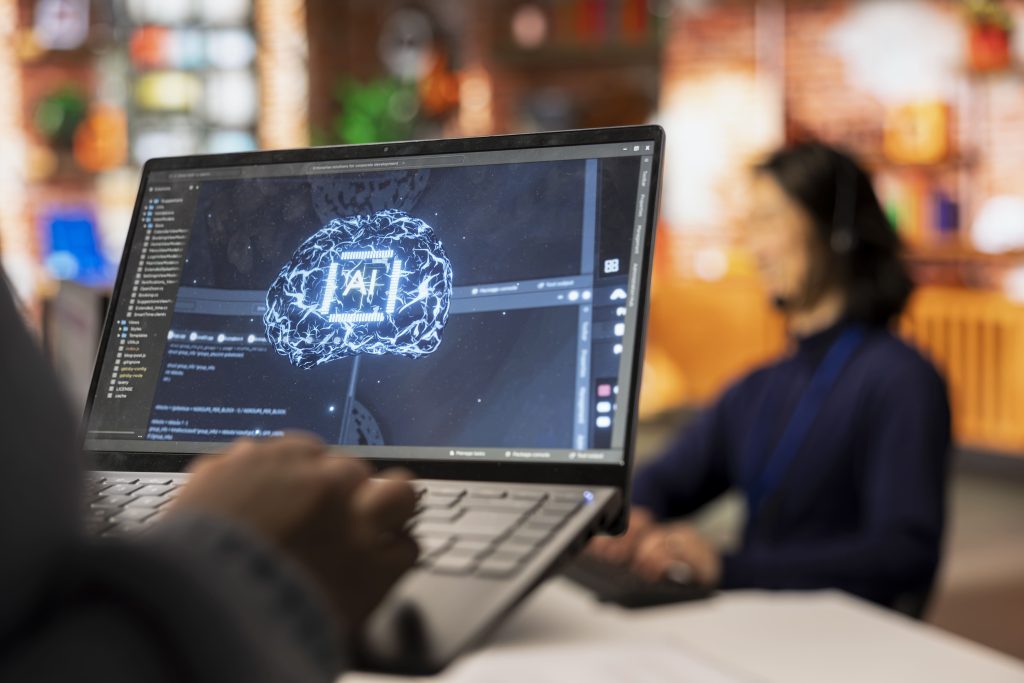 ai on a computer and social media