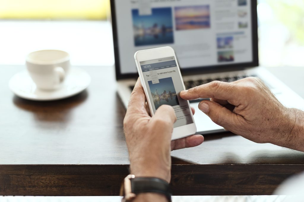someone typing on smartphone