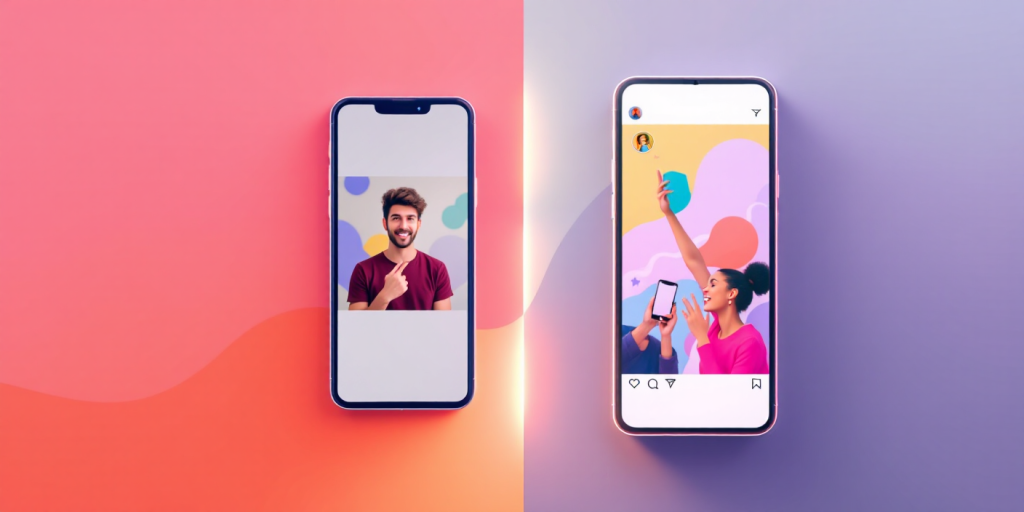 two phone showing social media