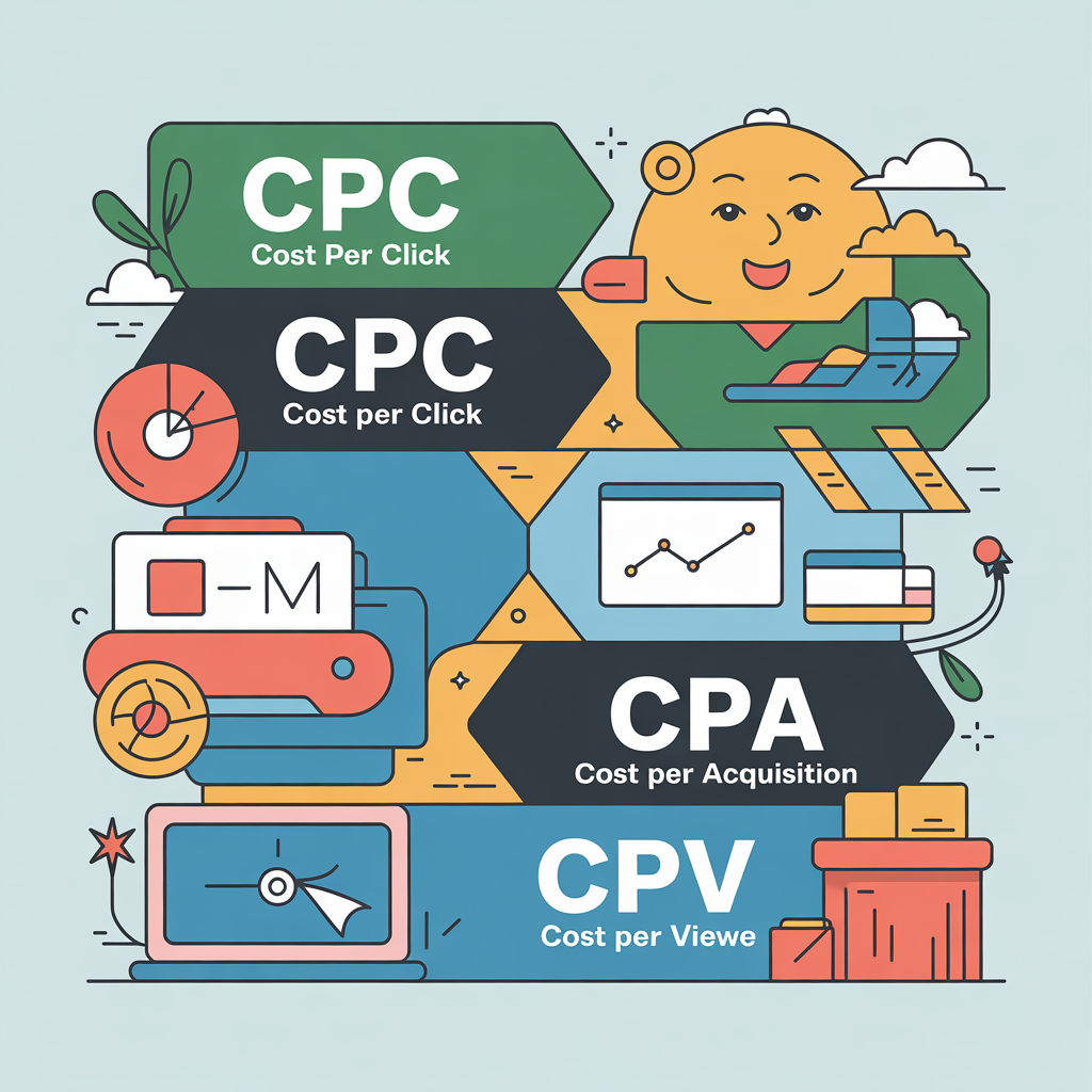 infographic for CPC, CPA, CPV