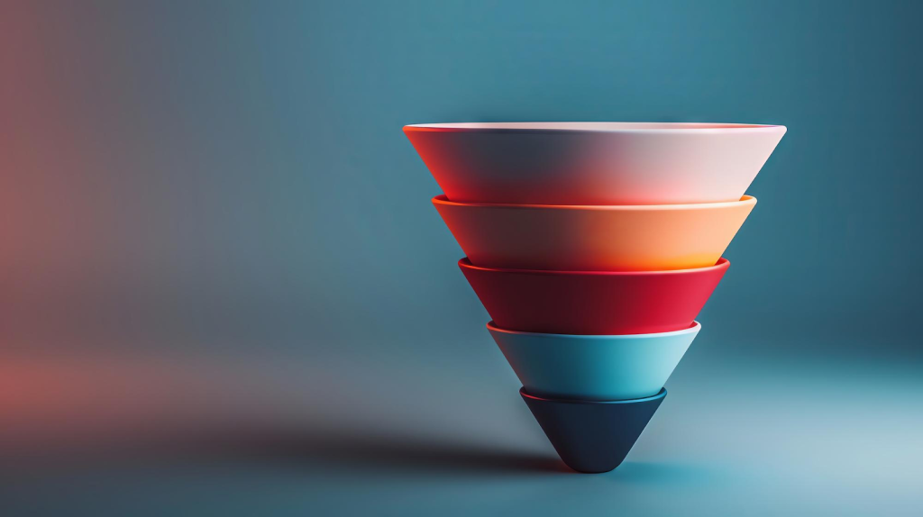 Colorful stacked bowls in gradient formation