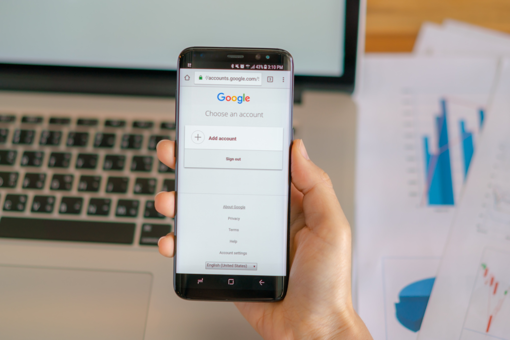 google  account on an iphone