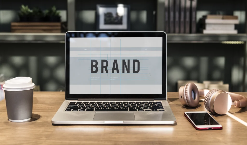brand written on a computer for marketing branding 