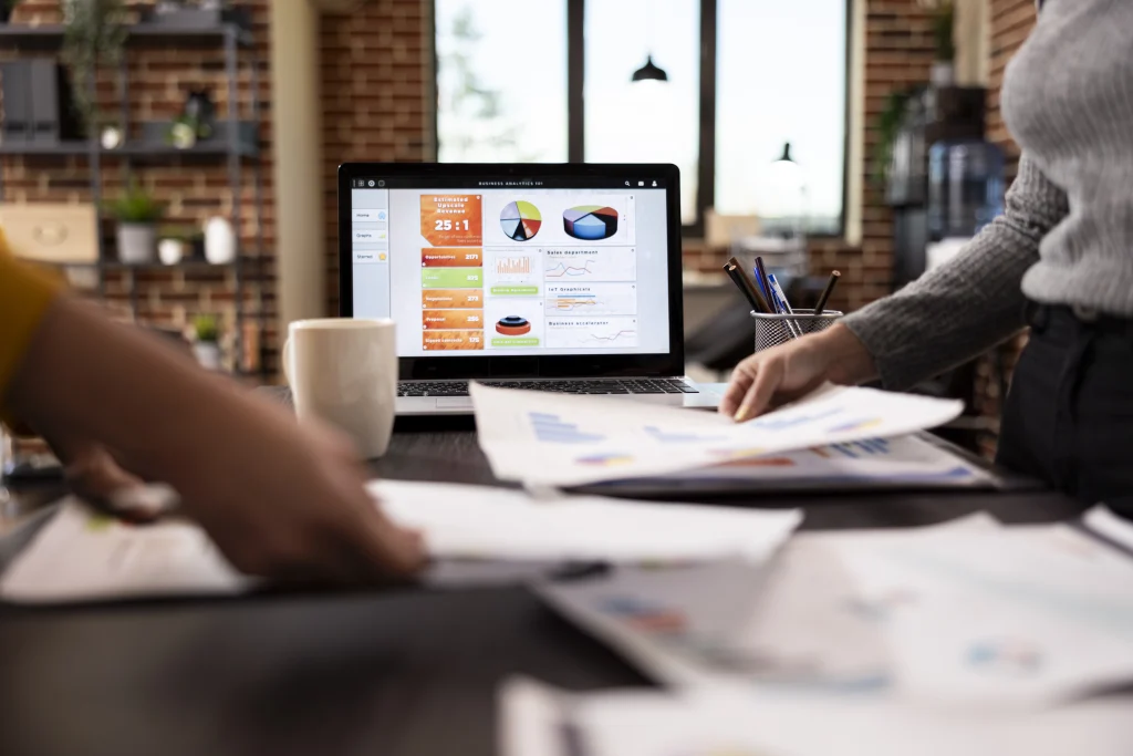 laptop displaying business