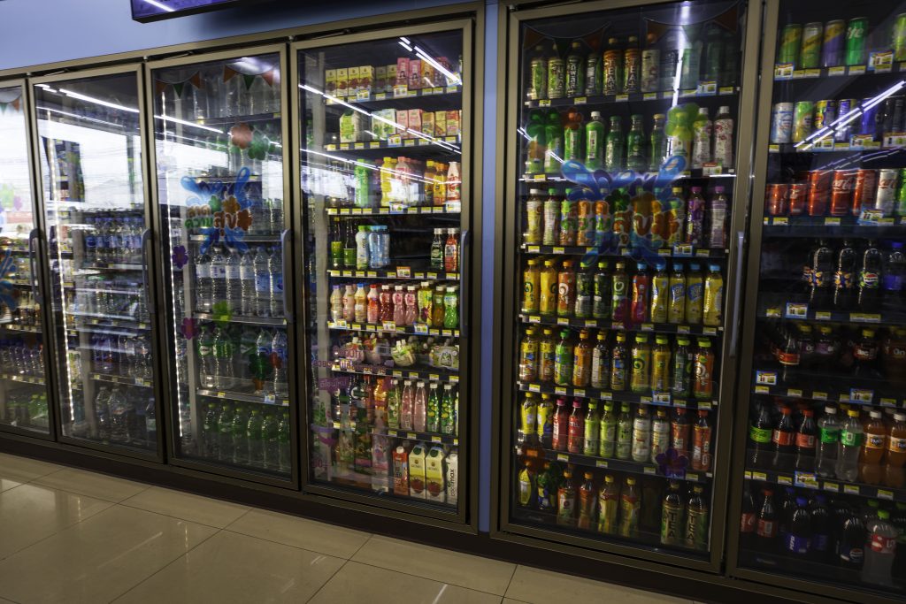 door containing drinks