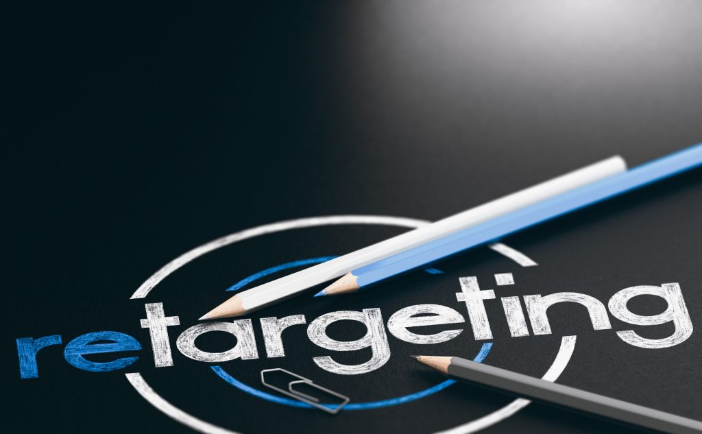 illustration word retargeting written with wooden pencils black background scaled