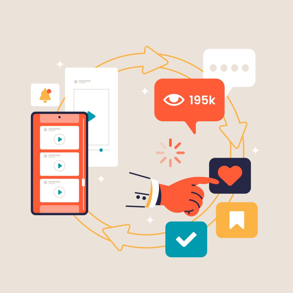 flat design endless scrolling